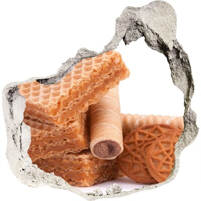 Hole in the wall decal Sweet Waffles in a Hole