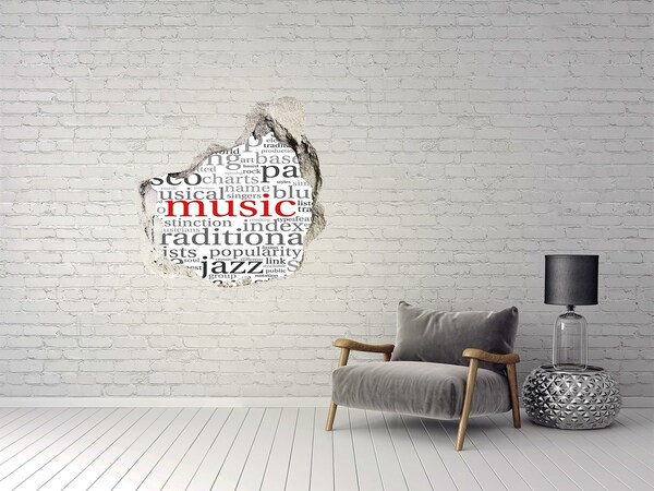 3D wall hole wallpaper Musical genres