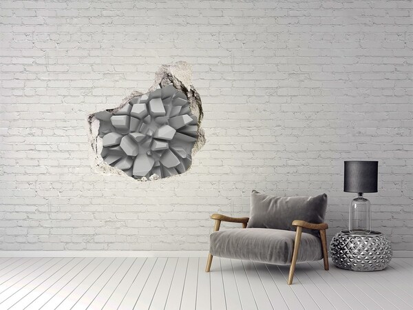 Hole in the wall sticker 3D abstraction