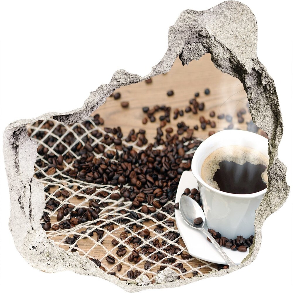 Hole wall sticker Coffee and coffee beans