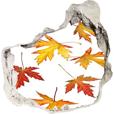Hole in the wall decal Autumn scenery with leaves