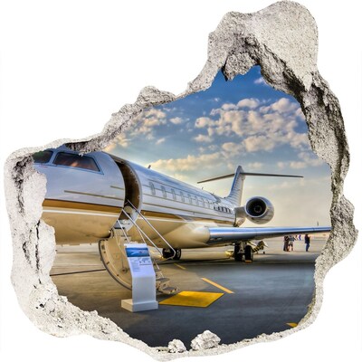 Hole wall sticker Luxury jet at the airport