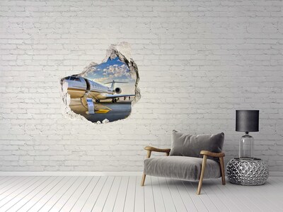 Hole wall sticker Plane