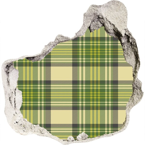 Hole wall sticker Green checkered pattern