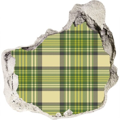 Hole wall sticker Green checkered pattern