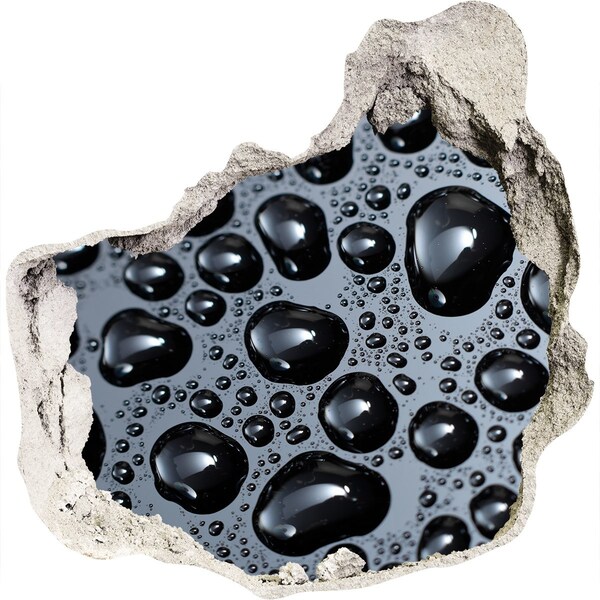3D wall hole Black water with drops