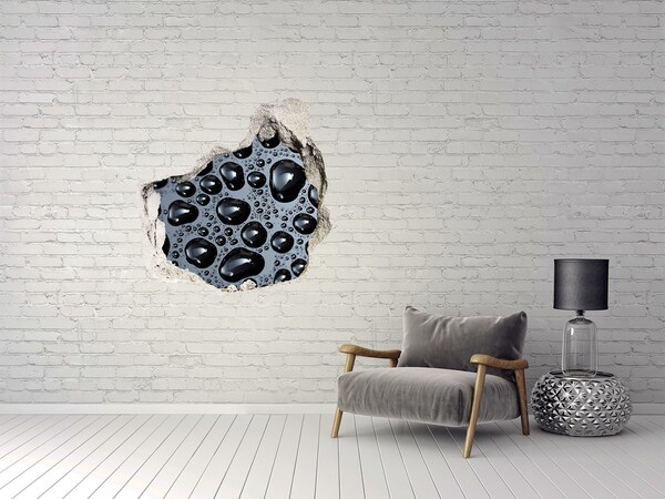 3D wall hole Black water with drops