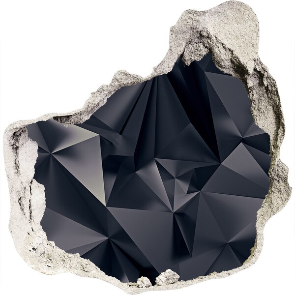 Hole wall sticker Black, geometric depth