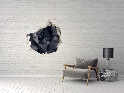 Hole wall sticker Black, geometric depth