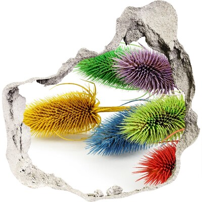 Hole wall sticker Floral explosion in concrete