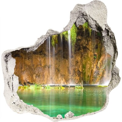 Hole wall sticker Waterfall in the cave
