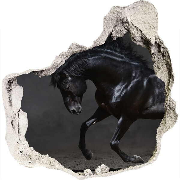 Hole wall sticker A dark horse in motion