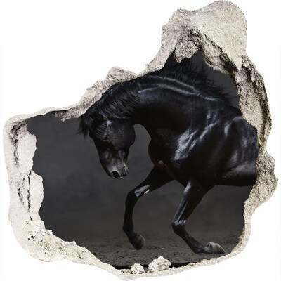Hole wall sticker A dark horse in motion