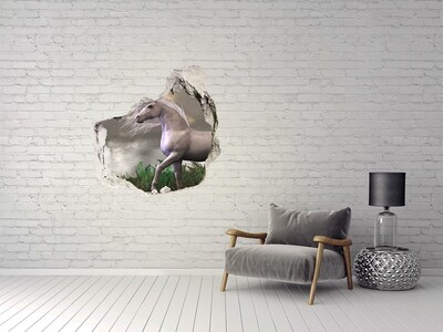 Hole wall sticker Gray unicorn