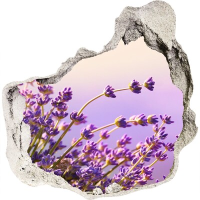 Hole in the wall sticker Lavender flowers in the morning light