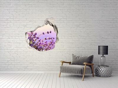 Hole in the wall sticker Lavender flowers in the morning light