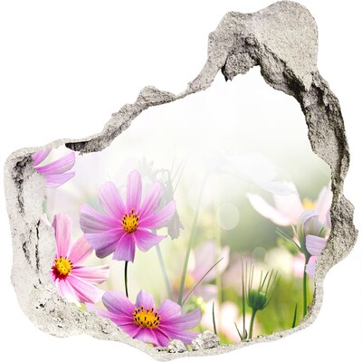 Hole wall sticker A flower paradise behind the wall