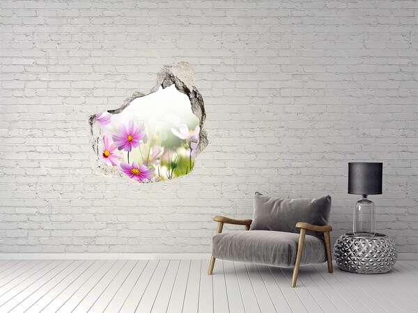 Hole wall sticker A flower paradise behind the wall