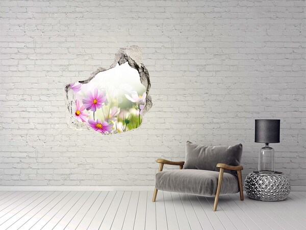 Hole wall sticker Flowers in the meadow