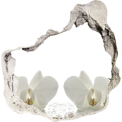 Hole in the wall decal Flowers in concrete