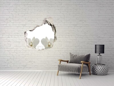 Hole in the wall decal Flowers in concrete