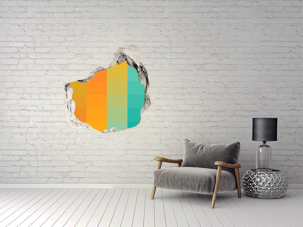 Hole wall sticker Colorful squares