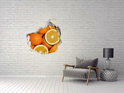 Hole in the wall sticker Fresh oranges in a hole in the wall