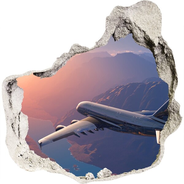 Hole in the wall sticker Flight over the mountains
