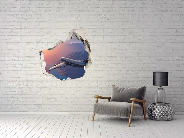 Hole in the wall sticker Flight over the mountains