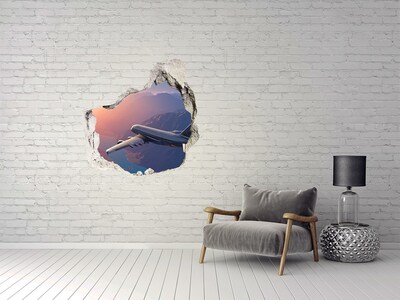 Hole in the wall sticker Flight over the mountains