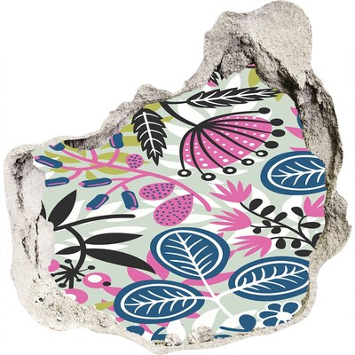 Hole in the wall sticker Tropical garden in a hole