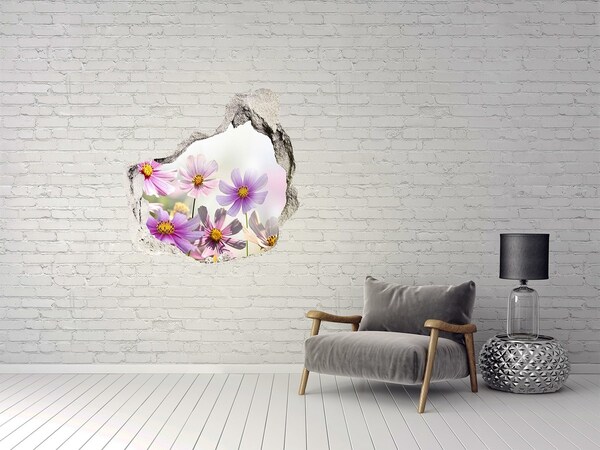 Hole in the wall sticker A flower paradise behind the wall