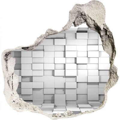 3D wall hole wallpaper Modern space behind the wall