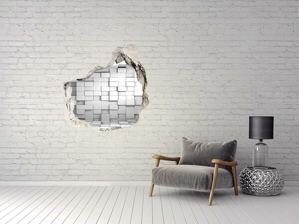 3D wall hole wallpaper Modern space behind the wall