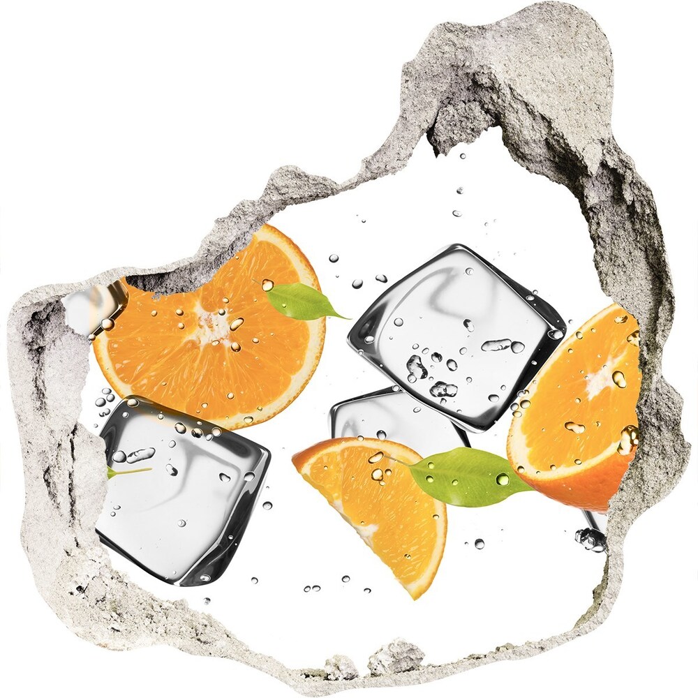 Hole in the wall decal Ice oranges