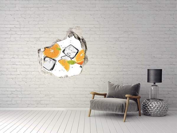 Hole in the wall decal Ice oranges