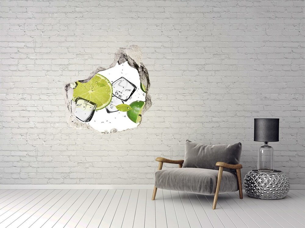 Hole in the wall decal Ice lime