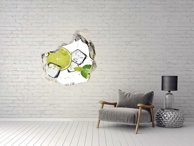 Hole in the wall decal A refreshing cocktail with lime
