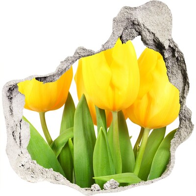 Hole in the wall decal Yellow tulips