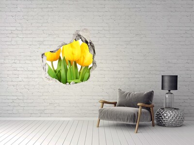 Hole in the wall decal Yellow tulips