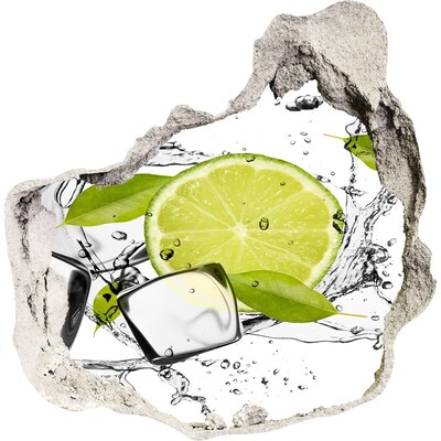 Hole wall sticker A refreshing cocktail with lime