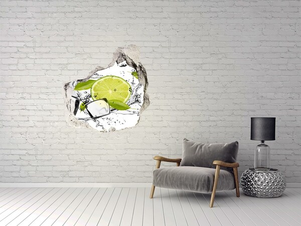 Hole wall sticker A refreshing cocktail with lime