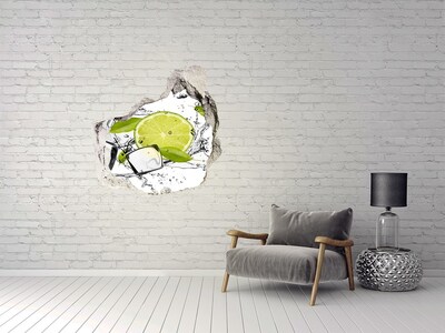 Hole wall sticker A refreshing cocktail with lime