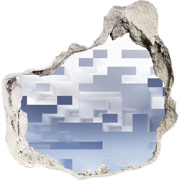 Hole in the wall decal Abstract space in blue shades