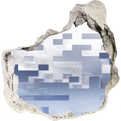 Hole in the wall decal Abstract space in blue shades