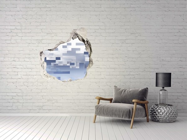 Hole in the wall decal Abstract space in blue shades