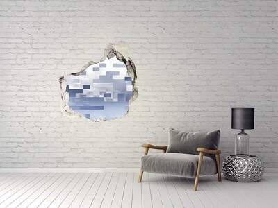 Hole in the wall decal Abstract space in blue shades