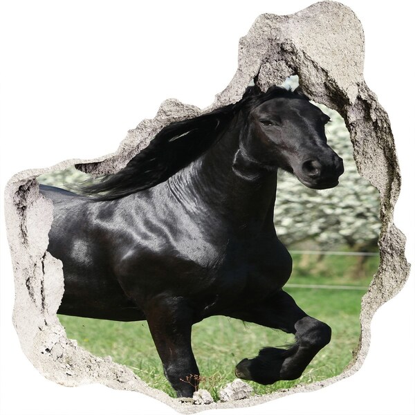 3D wall hole A horse galloping through a wall