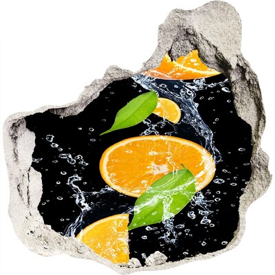 3D wall hole Oranges and water