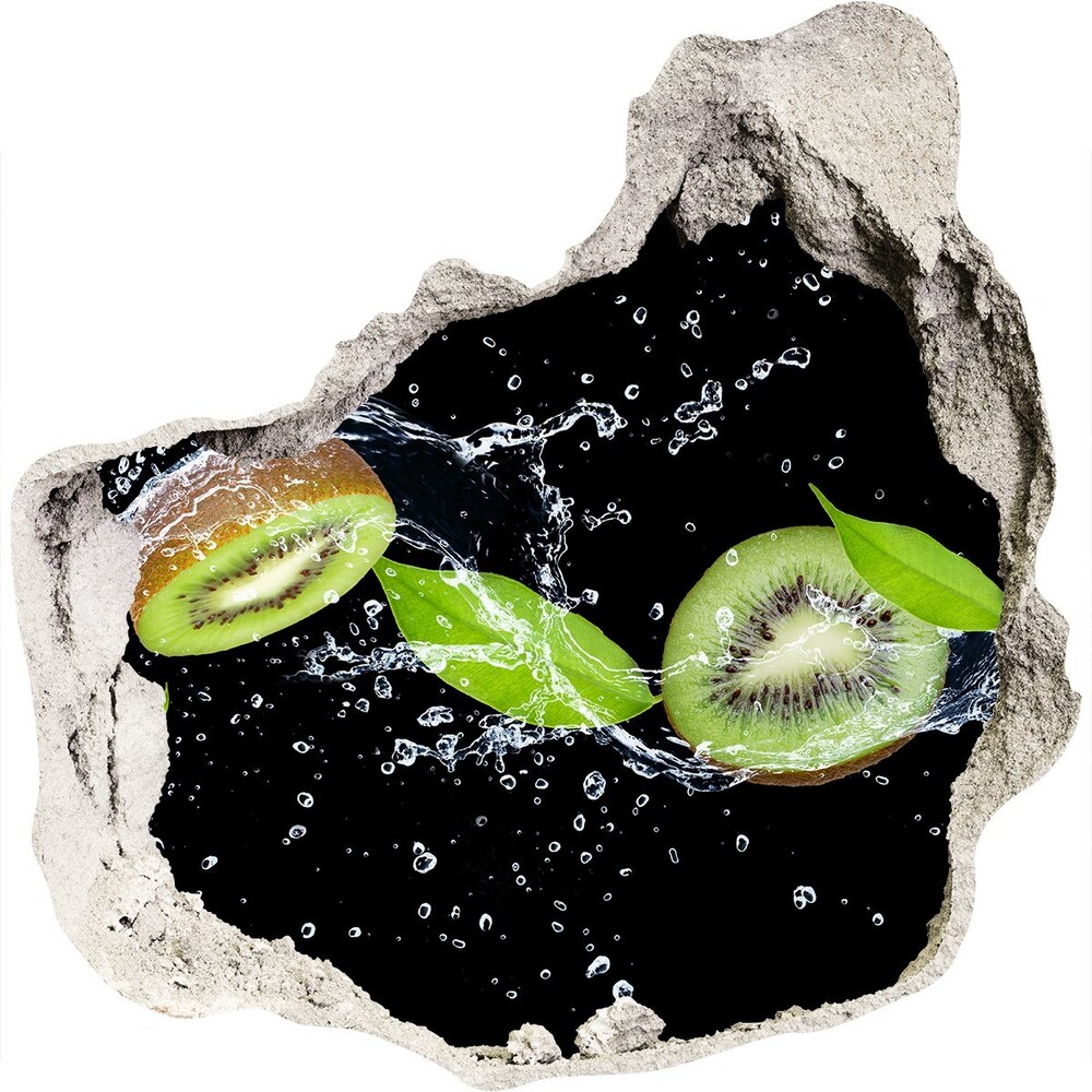 Hole wall sticker Kiwi and water